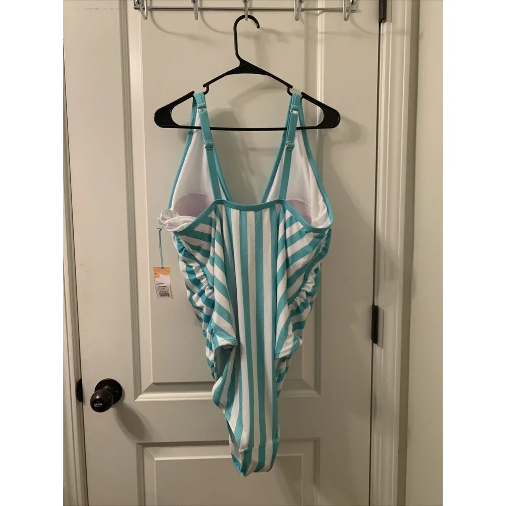 Kona Sol Women's Striped One Piece Swimsuit